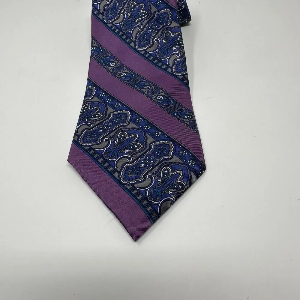 Vintage Christian Dior Monsieur Multi Color Geometric Medallion Silk Tie USA‎